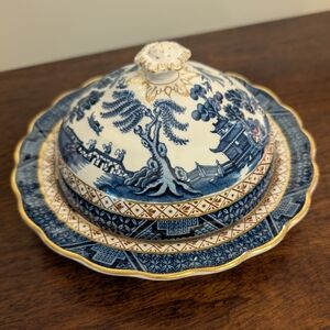 Covered Butter Dish - Booths Real Old Willow